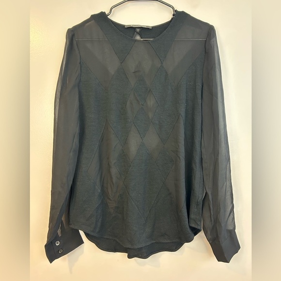 Thakoon Black Diamond Wool and Silk Long Sleeve Top/Sweater Size 6 - Picture 2 of 13